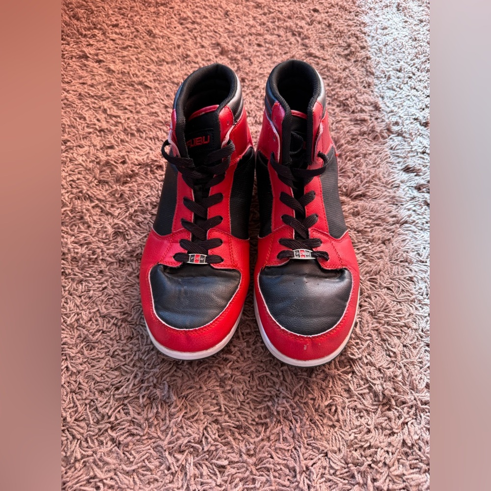 Men’s FUBU Red and Black High-Top Sneakers